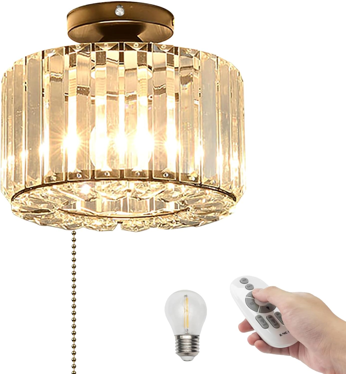 12V, 6W Dimmable 12V RV Lighting, Ceiling Light with Remote Control, Interior Lighting with E27 Socket for RVs, Boats, Campers, and Vans, Adjustable from 2700-6500K