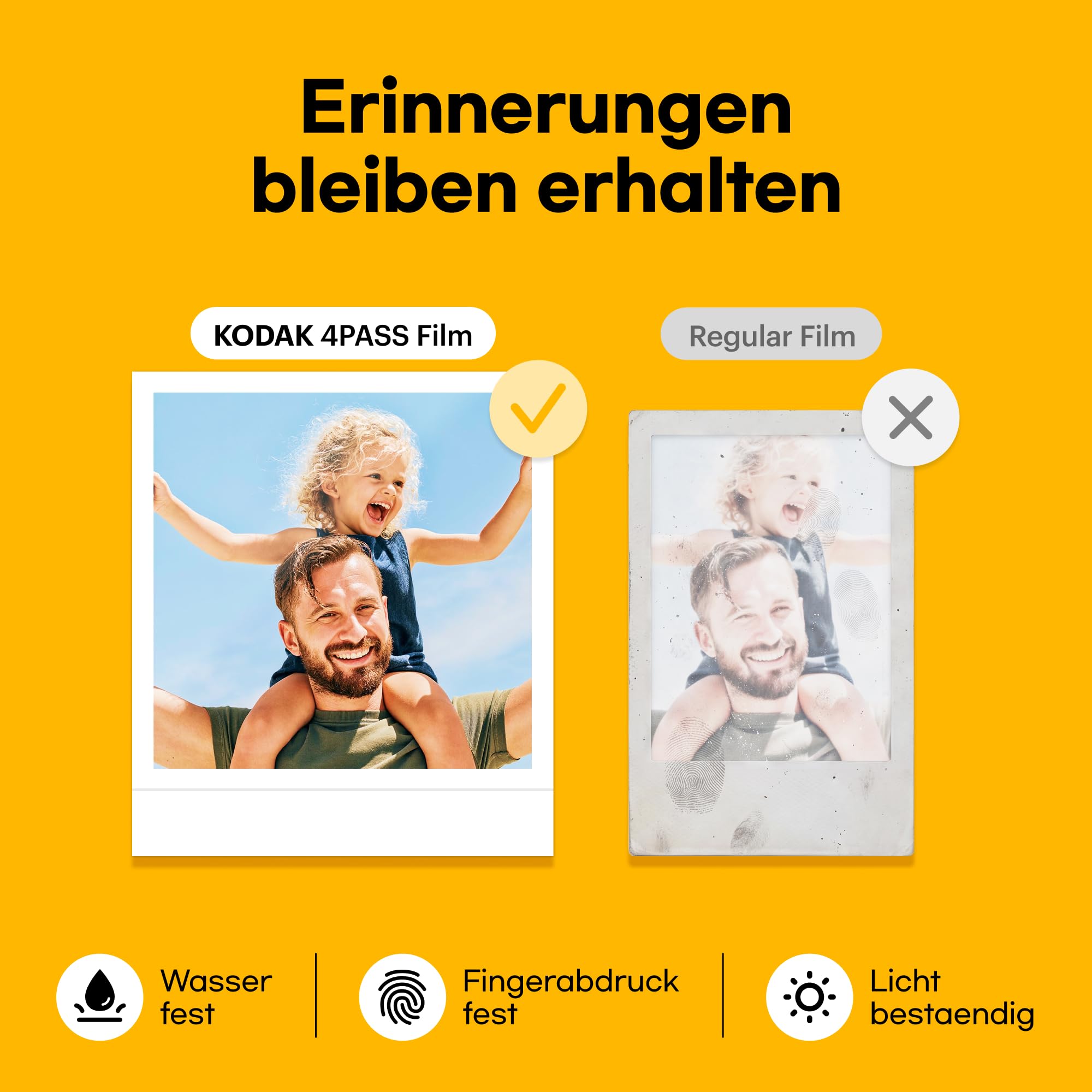 KODAK Mini Shot 3 Retro 7,6x7,6cm Sofortbildkamera, 38 Blatt, Weiß | Bluetooth, iPhone & Android kompatibel, 13-MP-Kamera, Druckvorschau, wasser-, fingerabdruck- & lichtbeständig