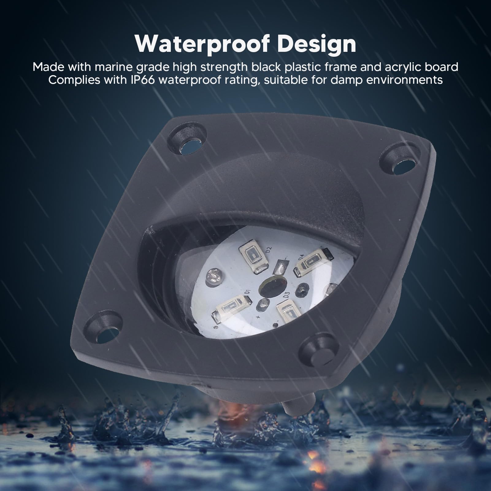 LED Aisle Light 10 to 24V Super Bright RV Interior Lighting IP66 LED Step Lamp for RV Ship Boat Deck Walkway (White Light)