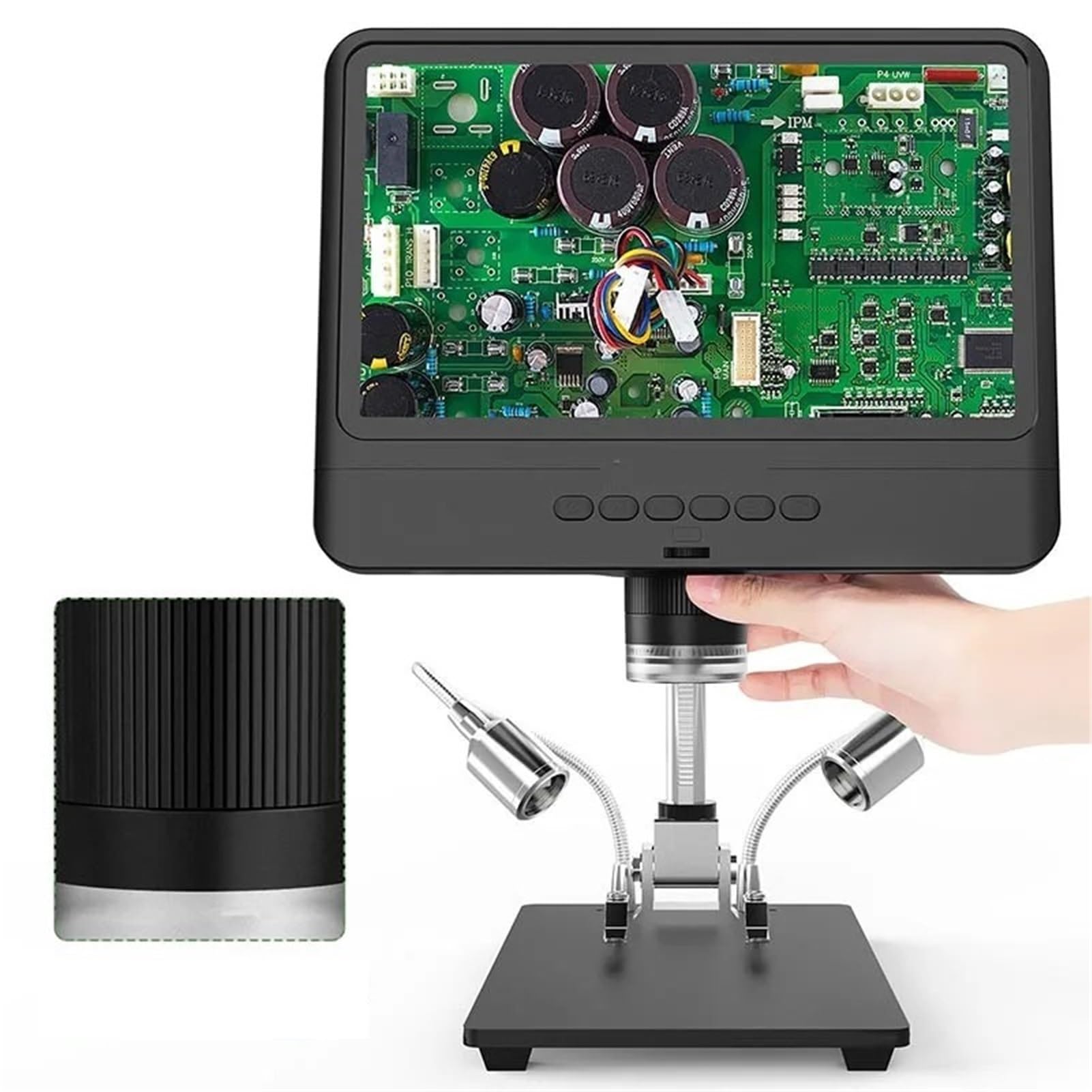 Regulowany mikroskop LCD do lutowania, mikroskop cyfrowy do naprawy telefonu i zegarka, narzędzie inspekcyjne SMD/SMT