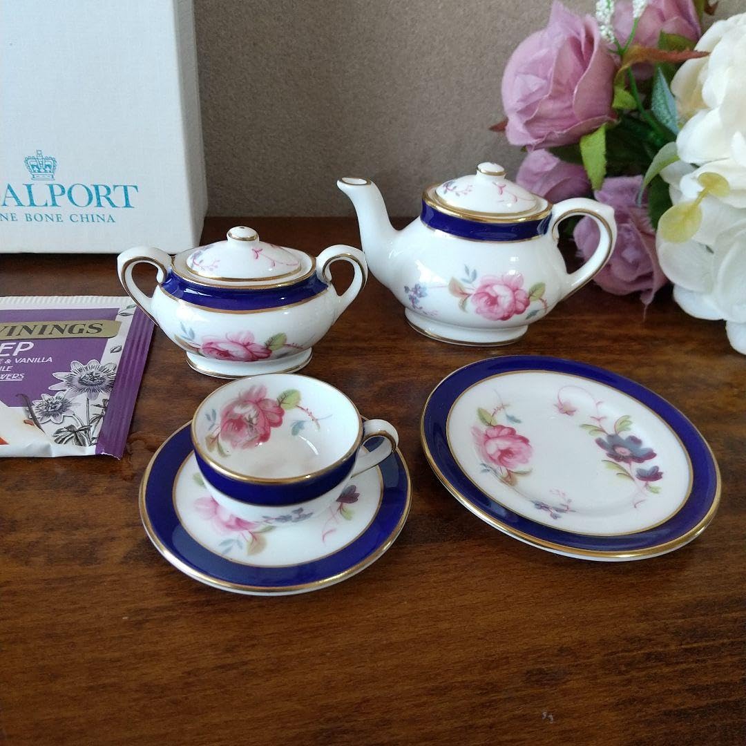 コールポート ミニチュア コバルト ローズ ティーセット ティタニア