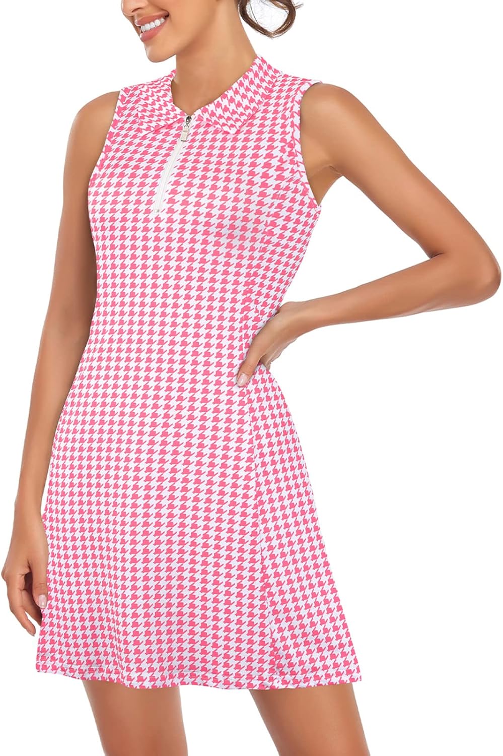 Cucuchy Style Womens Polo Tennis Golf Dresses with Shorts Sleeveless Zip Up Athletic Dress