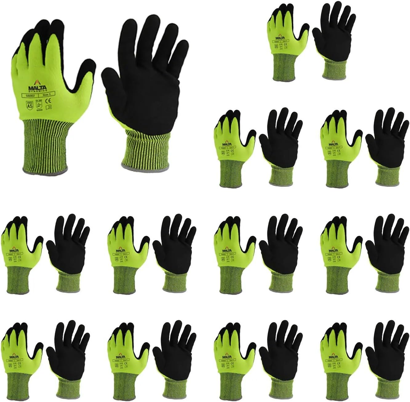 Malta Dynamics Safety Work Protective Gloves  Mens Work Gloves with Cut Level 5 Protection, OSHA and ANSI Compliant