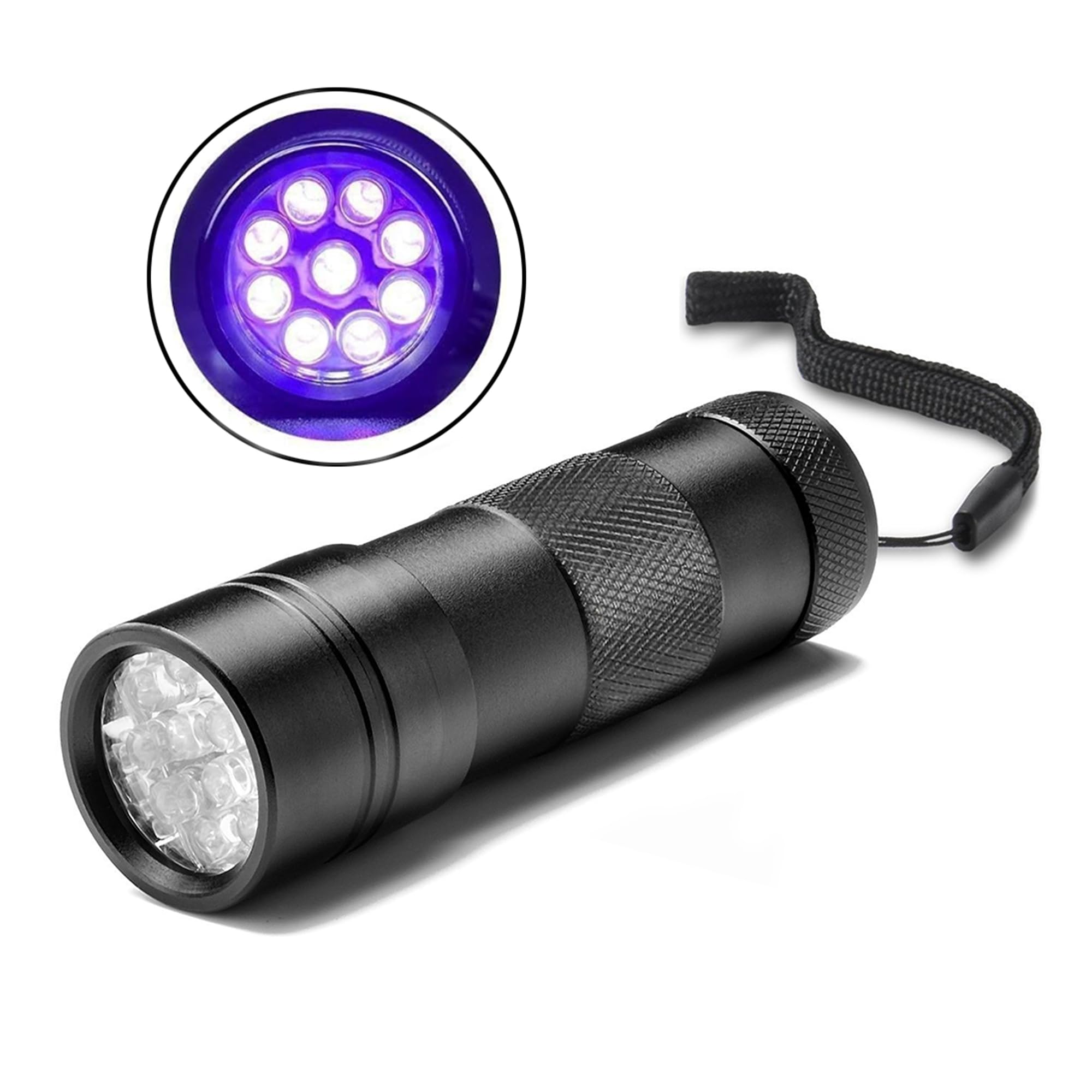 JOR UV Flashlight with AAA Batteries, Pet Pee & Stain Detector, Black Ultra Violet Mini Handheld Light, Spots Invisible Stains, Aluminum Alloy,