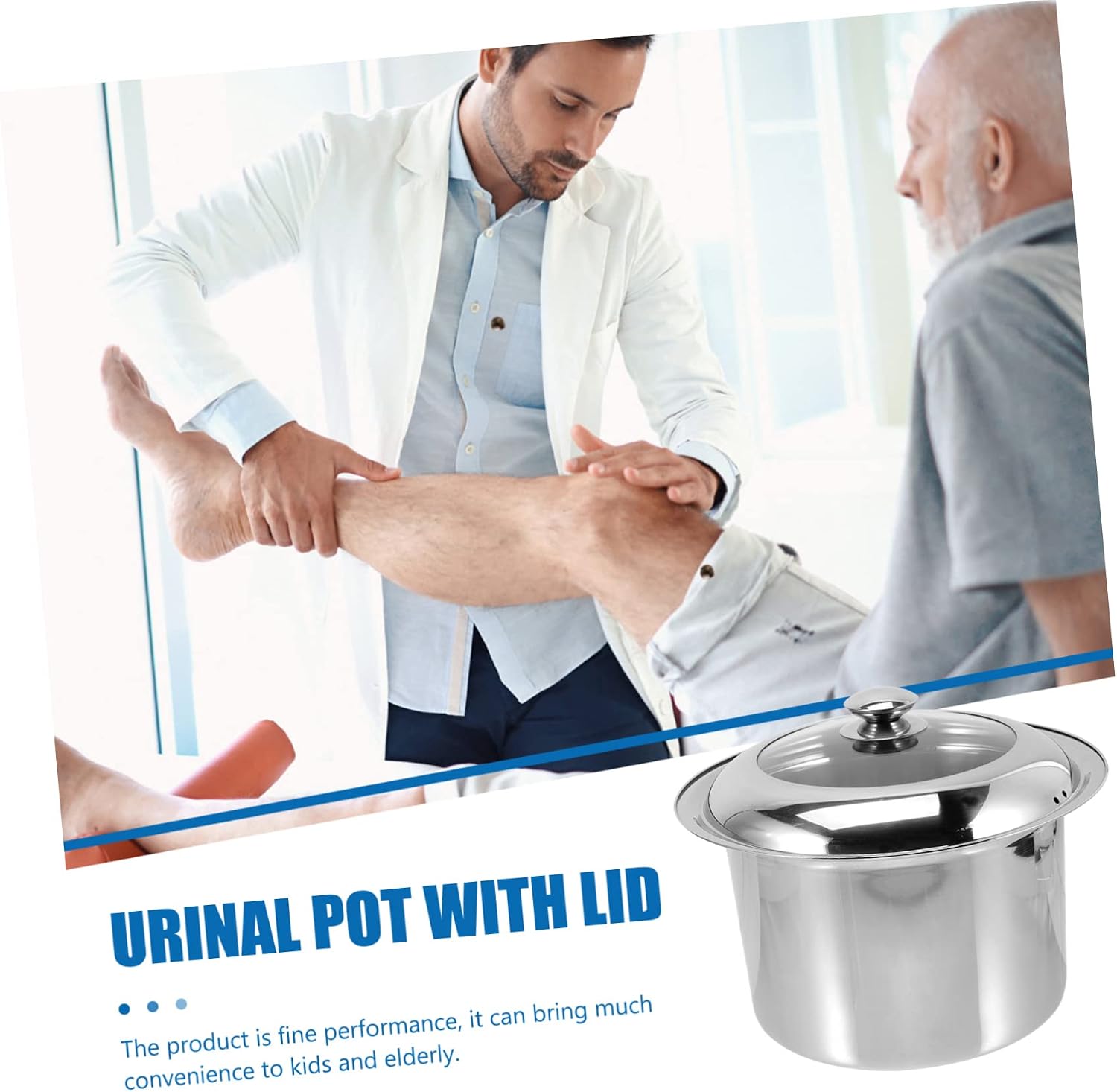 Stainless Steel Spittoon with Cover Durable Elderly Potty Urinal for Boy Girl and Adults Portable Chamber Pot for Home and Travel Easy to Clean and Store