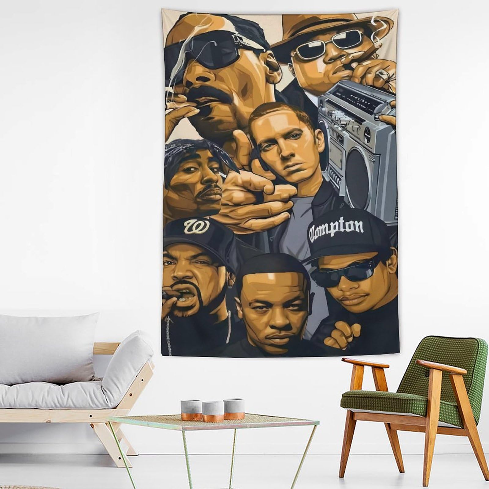 Poster con cantante rap hip hop e stelle (3) (1) arazzo artistico da parete stampa fotografica regali per la casa arazzi decorativi moderni 152,4 x 228,6 cm