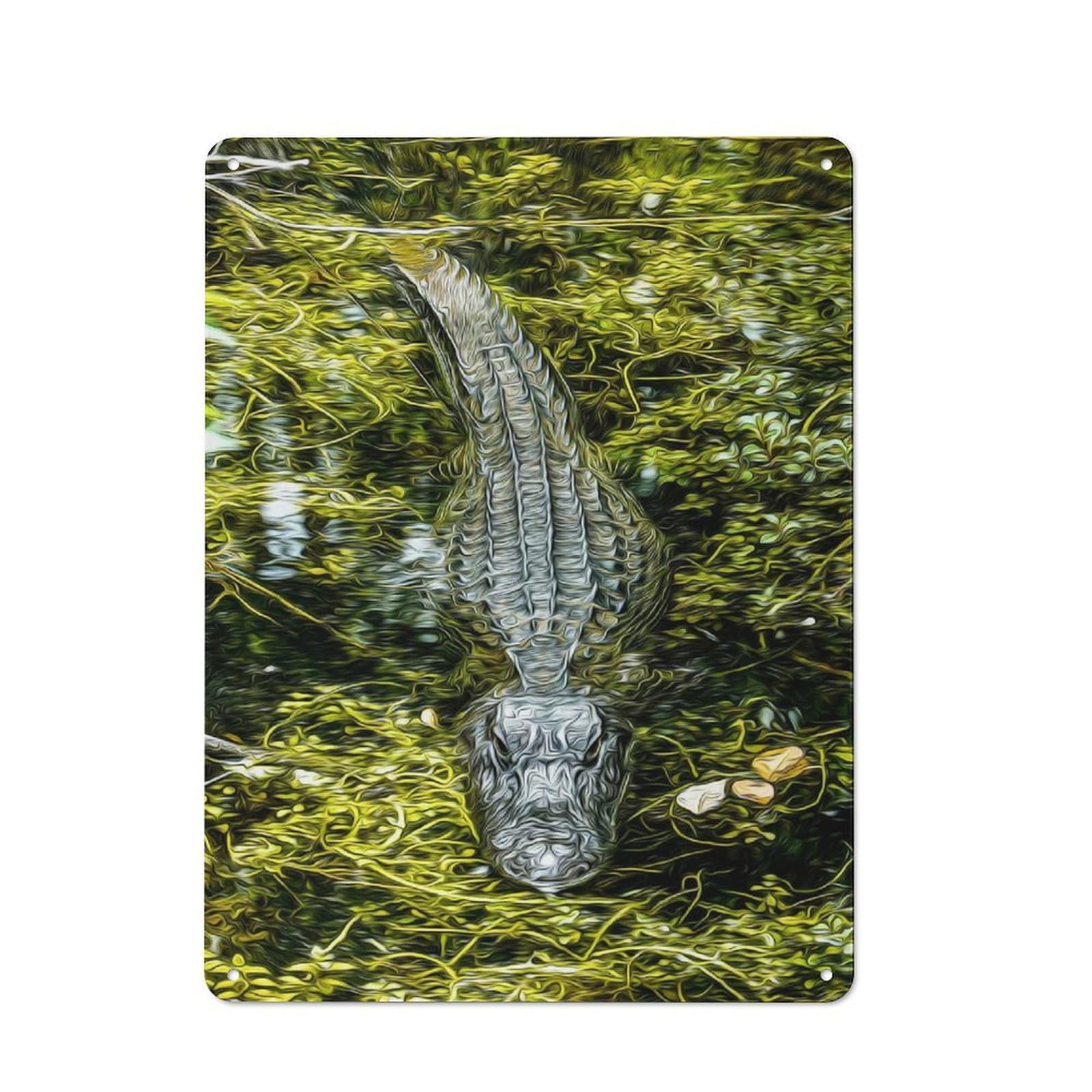 Junmoney Style-18 Alligator Retro-Style Tin Sign 40X30cm For Guest Room Or Hallway, A Christmas Gift For People Styling Guest Room And Hallway