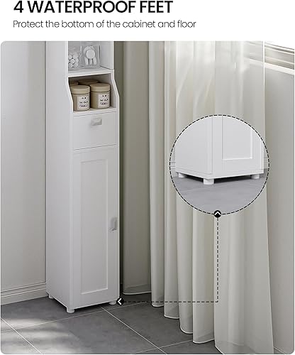 Miniatura 5 de HEXCELEN Gabinete de almacenamiento de baño, gabinete estrecho de almacenamiento de papel higiénico, soporte alto para papel higiénico con 2 puertas