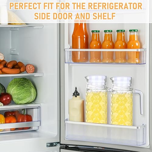 Miniatura 3 de Gejoy 2 recipientes de vidrio de 40 onzas con tapas, jarra de vidrio con asa y boquilla para nevera, agua pequeña, jugo de naranja, jarra de té