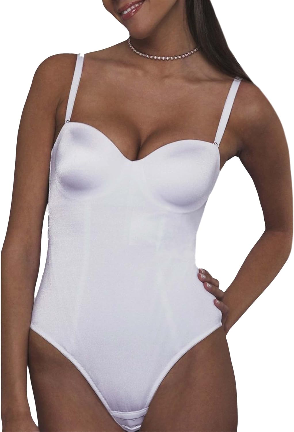 Dominique Women’s Strapless Convertible Bodysuit #9541 – Tummy Control, Lift & Shape, Smooth Fit, Convertible Straps