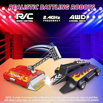 Remote Control Battle Robots, RC Fighting Robots Toys for Kids - 2.4Ghz Fighting Robot Game Set Toys for Kids, Battle Bots with Arena, Combat Robot STEM Toys Gifts for Boys Age 5 & Up