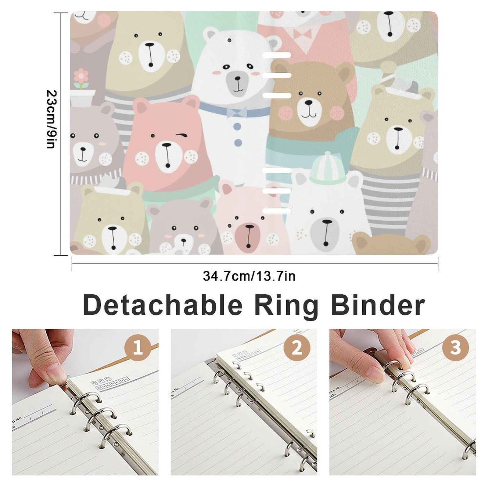 Amazon.co.jp: システム手帳 くま クマ 熊 かわいい ふわふわ