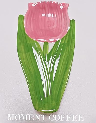 Miniatura 2 de Platos de ensalada de cerámica de 8 a 9 pulgadas, platos llanos, platos de postre de pasta, bandejas para servir aperitivos, sushi, frutas (tulipán)