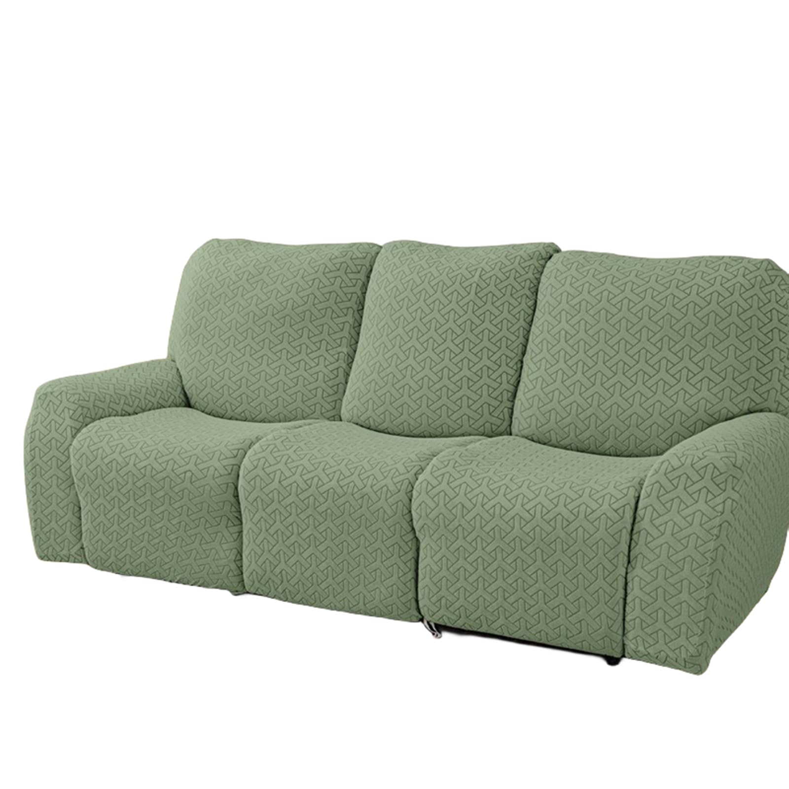 Housse fauteuil inclinable extensible jacquard vert avec poche