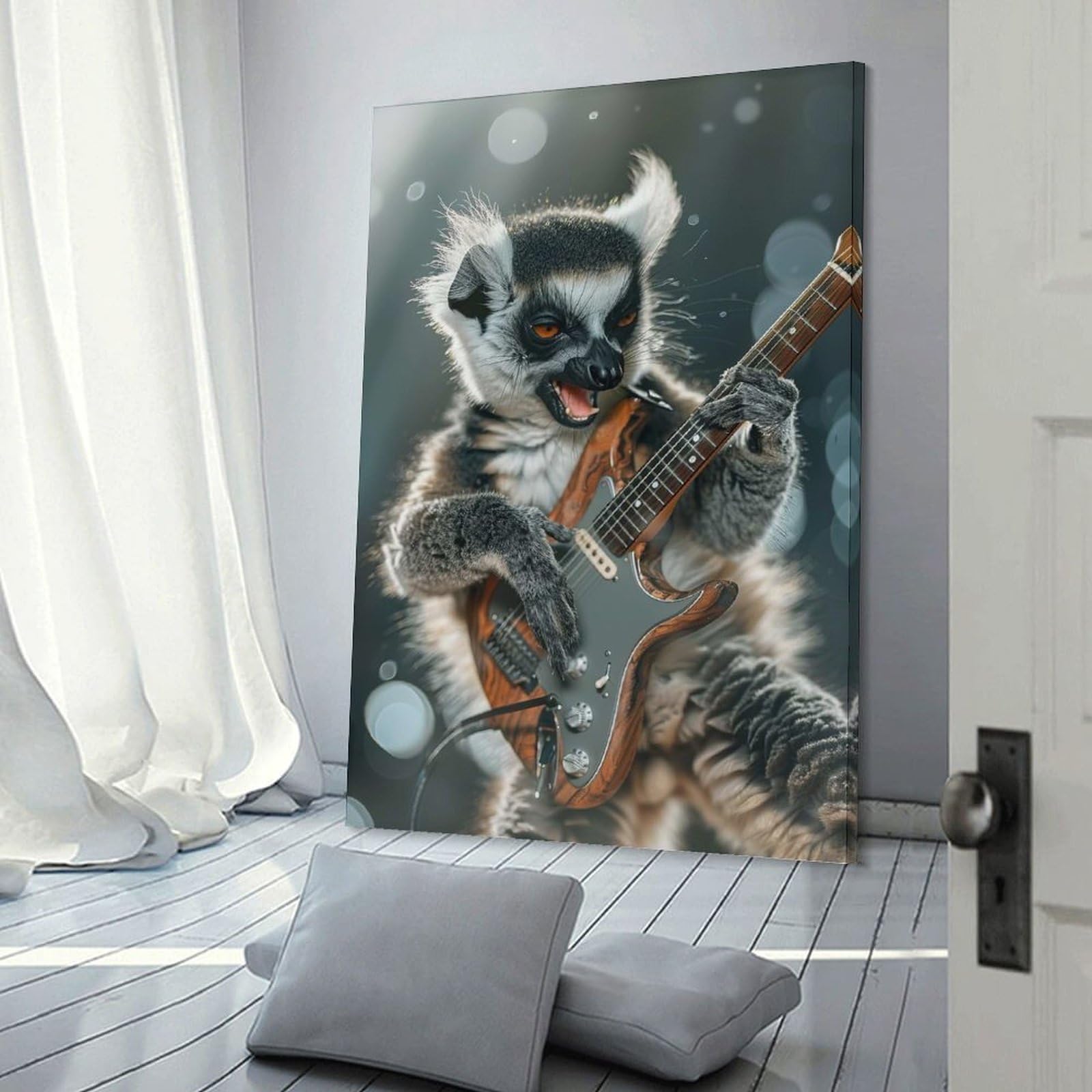 Junmoney Room Decor Wall Art Lemur Rock, 20x30inch(50x75cm), for Flats, Guest Rooms Or Compact Rooms, Wall Decor with Flexible Room Appeal