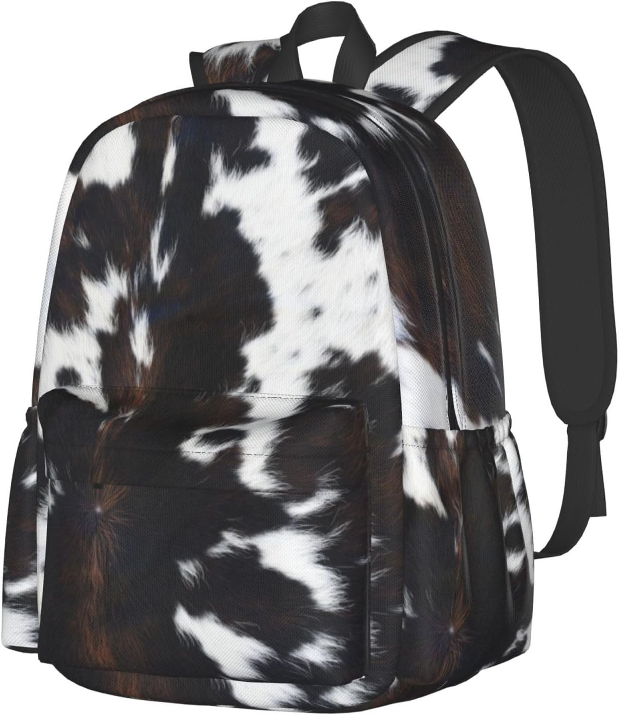 Cow Real Fur Backpack School Bag Lightweight Bookbag Laptop Travel Daypack For Kids Girls Boys Teens - Image 2