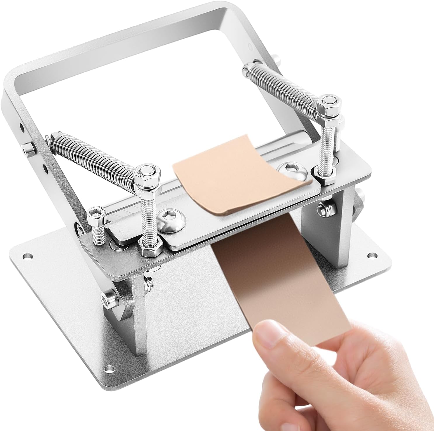 INPAITOO Leather Skiving Machine, Leather Skiver, Stainless Steel Hand Leather Skiving Machine with Clamp, Adjustable Peeling Thickness (0.5-5mm)/Rollers Guide for Thin Leather Products