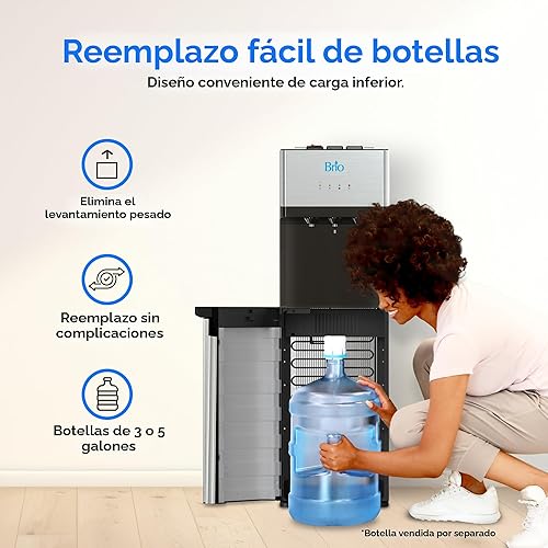 Miniatura 4 de Brio - Dispensador de agua con refrigerador, de carga inferior, con autolimpieza, edición limitada, 3 ajustes de temperatura, agua caliente, fría