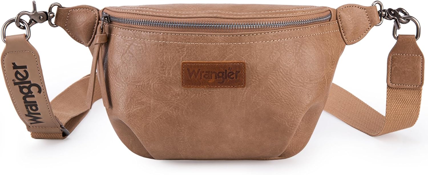 Wrangler Large Fanny Packs for Women Waist Bag Travel Belt Bags Crossbody Sling Purse