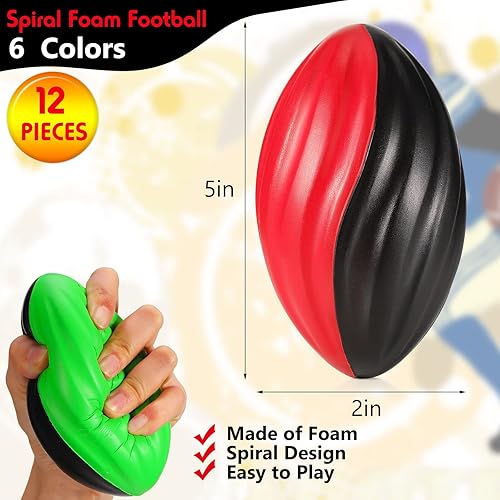 Miniatura 3 de Jerify 12 minibalones de fútbol para niños, de espuma en espiral, a granel, de 5 pulgadas, suaves, pequeños, impermeables, para deportes,