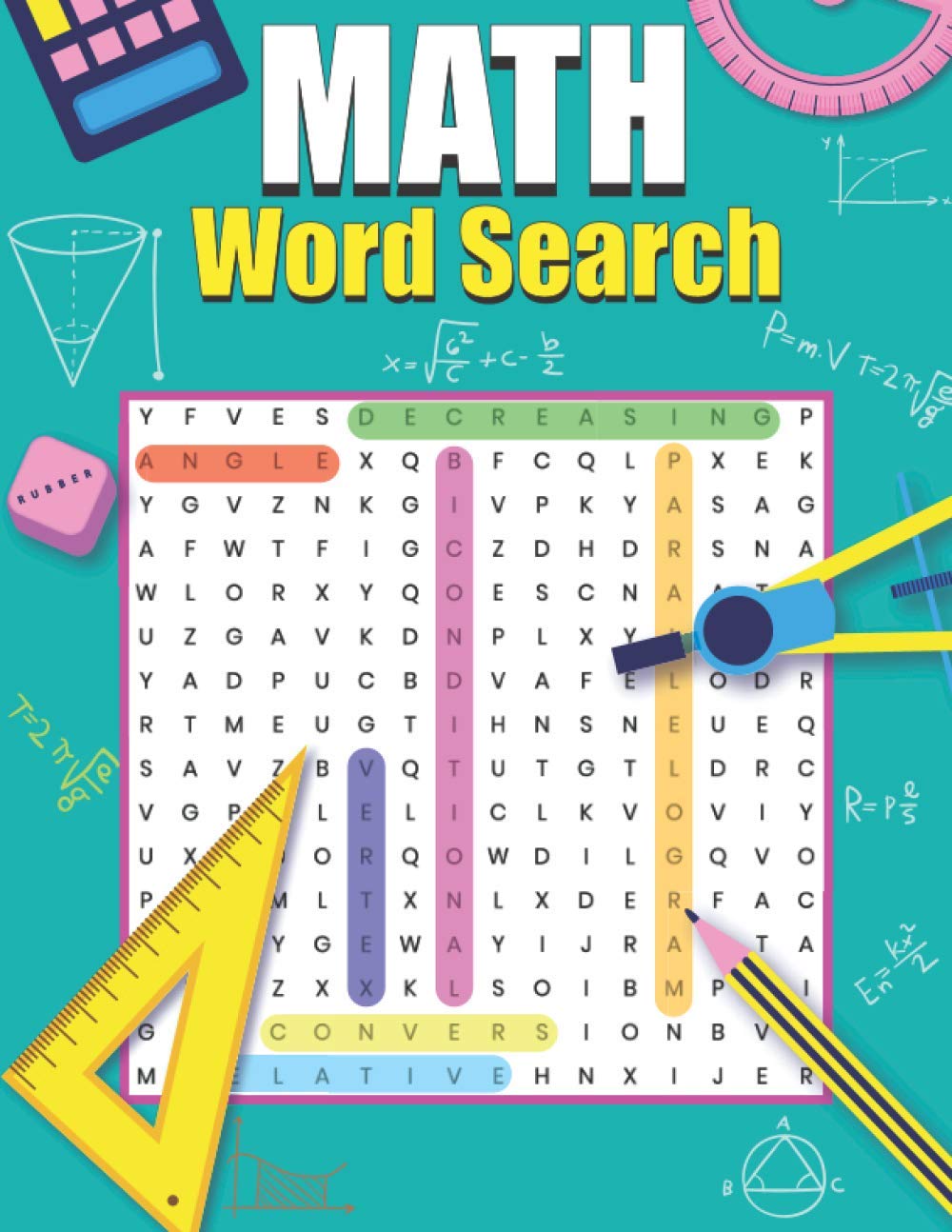 Math Word Search: Large Print Word Search Puzzle Book For Adults And Teens, Brain Games, Educational Activities and Travel Gift.