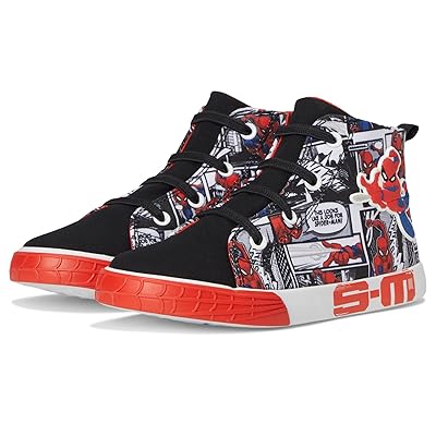 Josmo Spiderman High Top Sneaker (Toddler/Little Kid) Boys Shoes Black/Red