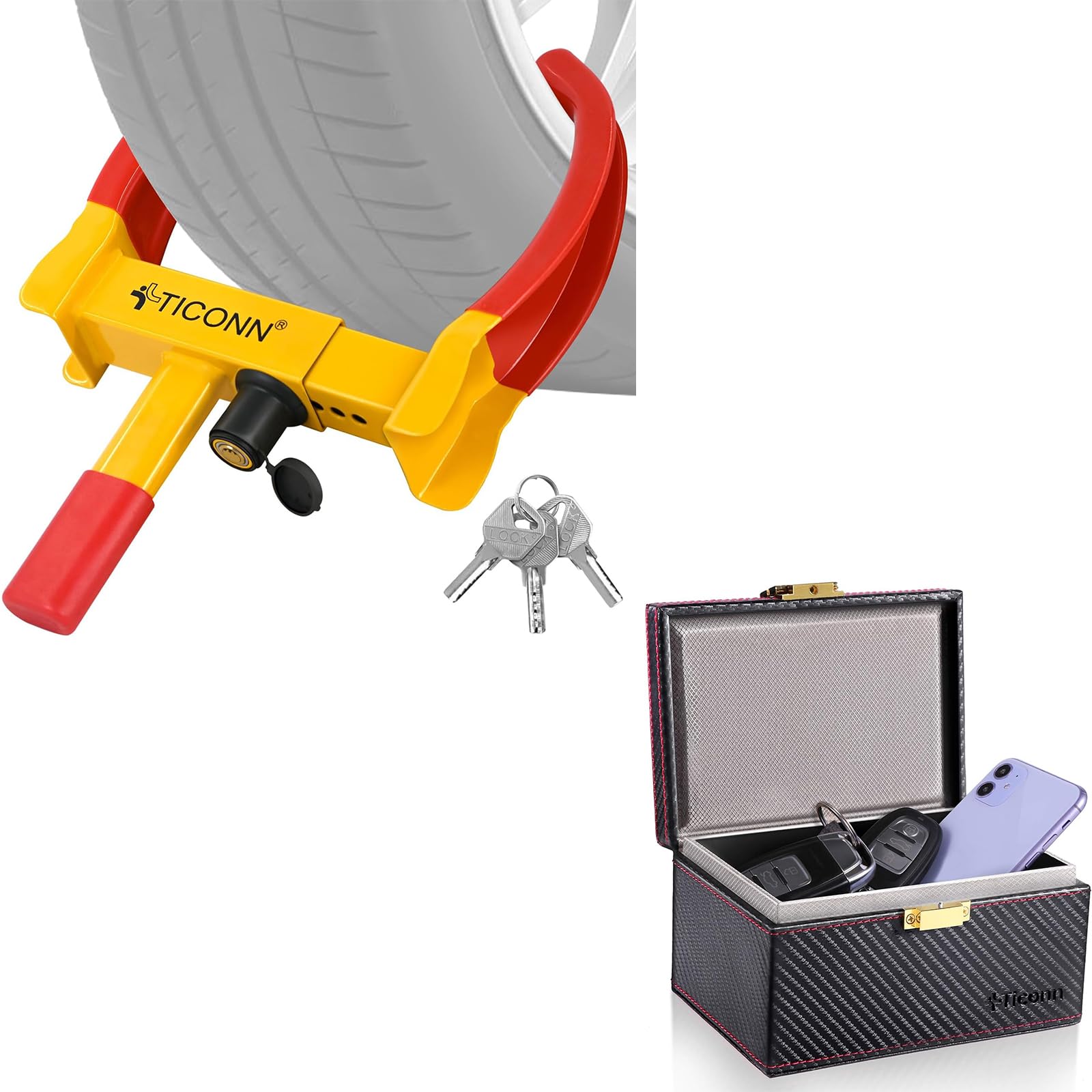 TICONN Faraday Box + Universal Wheel Lock