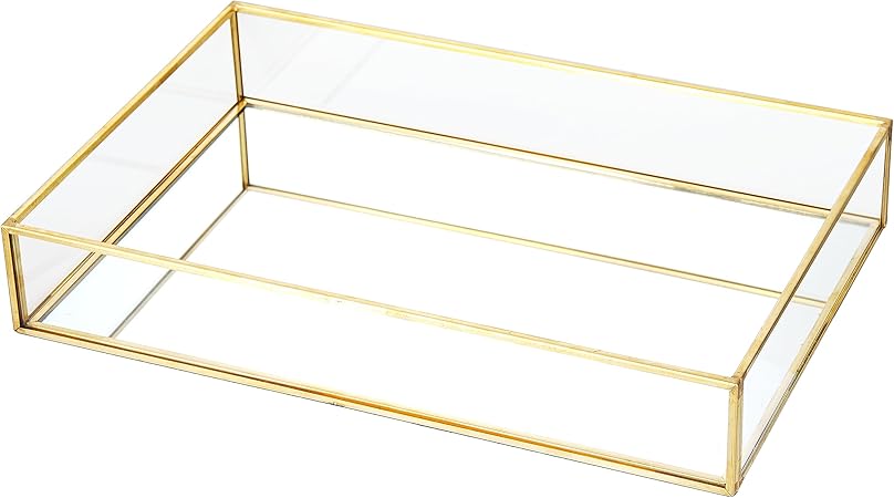 Amazon.com: Mirror Decorative Tray,Gold Mirror Tray for Bathroom Vanity ...
