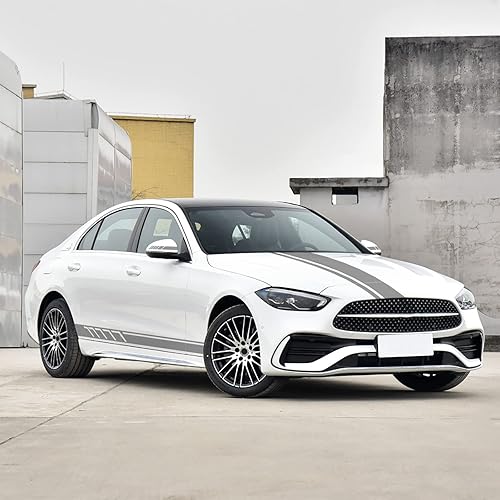 Miniatura 4 de 5 calcomanías de vinilo con diseño de rayas para el espejo retrovisor de la carrocería del automóvil, diseño de rayas de vinilo con diseño gráfico