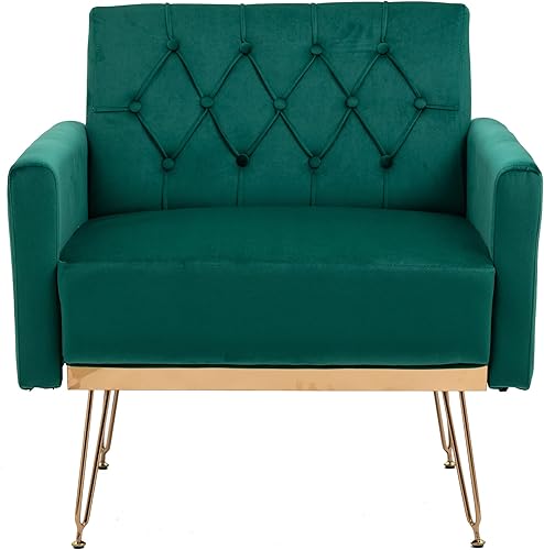 Miniatura 4 de Olela Silla decorativa de terciopelo con brazo para sala de estar, sillón moderno, sofá individual, acogedora silla auxiliar tapizada para lectura