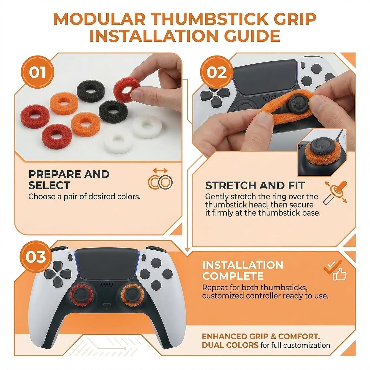 MOLOPPO 8-Pack Precision Aim Rings compatible with PS5, for PS4, for Xbox Controller - Pro FPS Gaming Accessories (Black/Orange/Red/White Combo) 3 71aJMWpdanL. SL1500