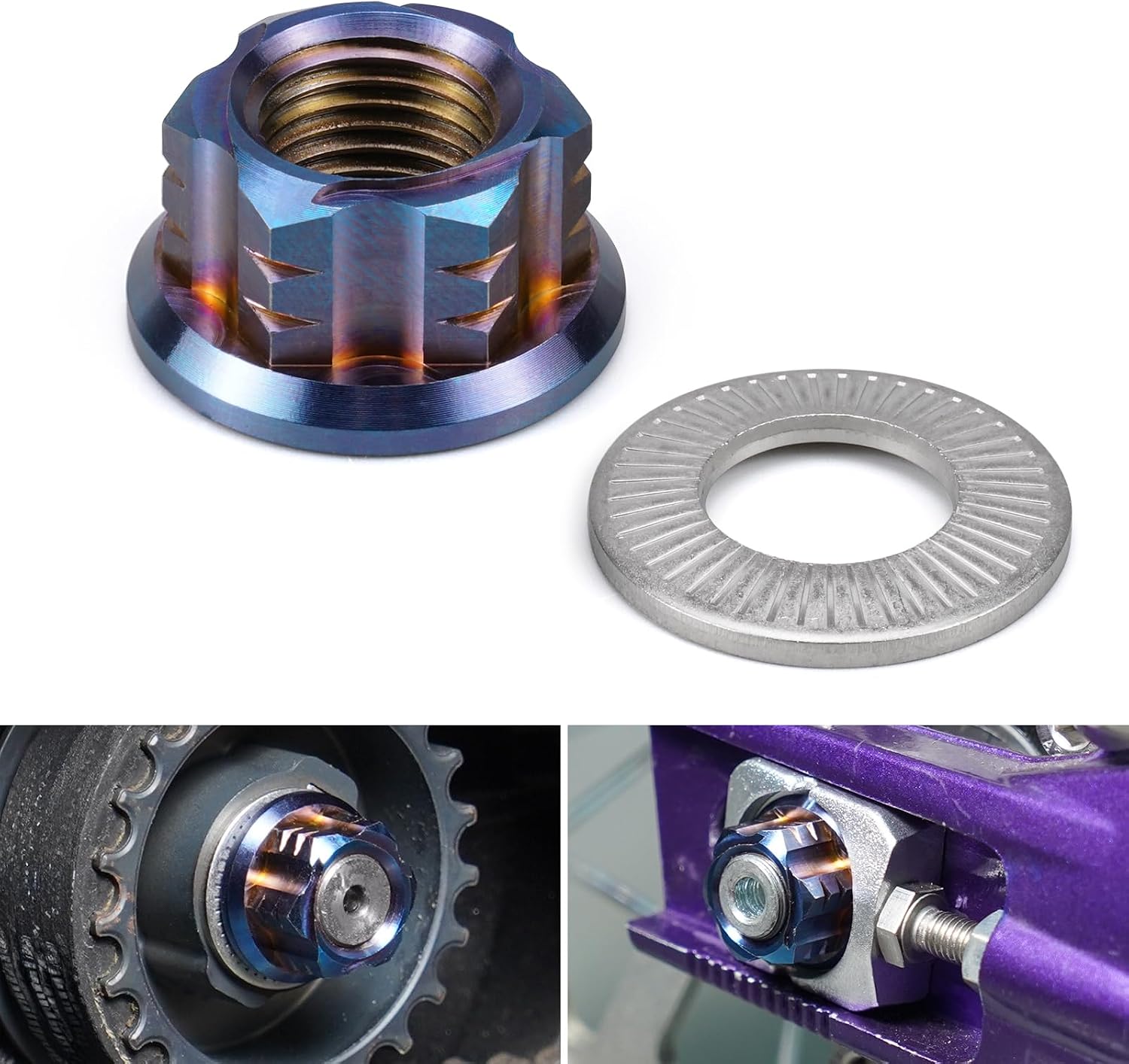 NICECNC Black Primary Belt Pulley Nut Rear Axle Nut Compatible with Surron Light bee X Surron Light bee S Surron Light bee L1E Segway X260 Segway X160