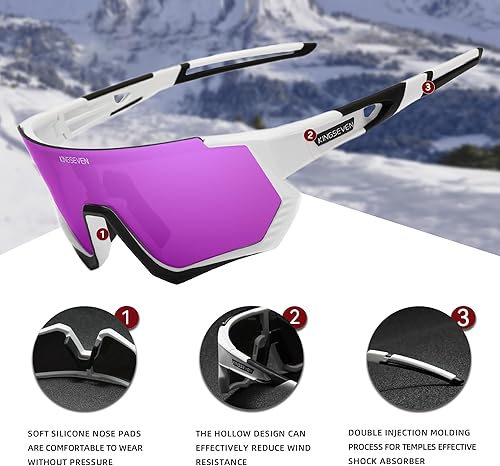 Miniatura 31 de KINGSEVEN Gafas de sol polarizadas de ciclismo para hombre, gafas de sol deportivas MTB gafas de bicicleta UV400 protección LS910 Rojo