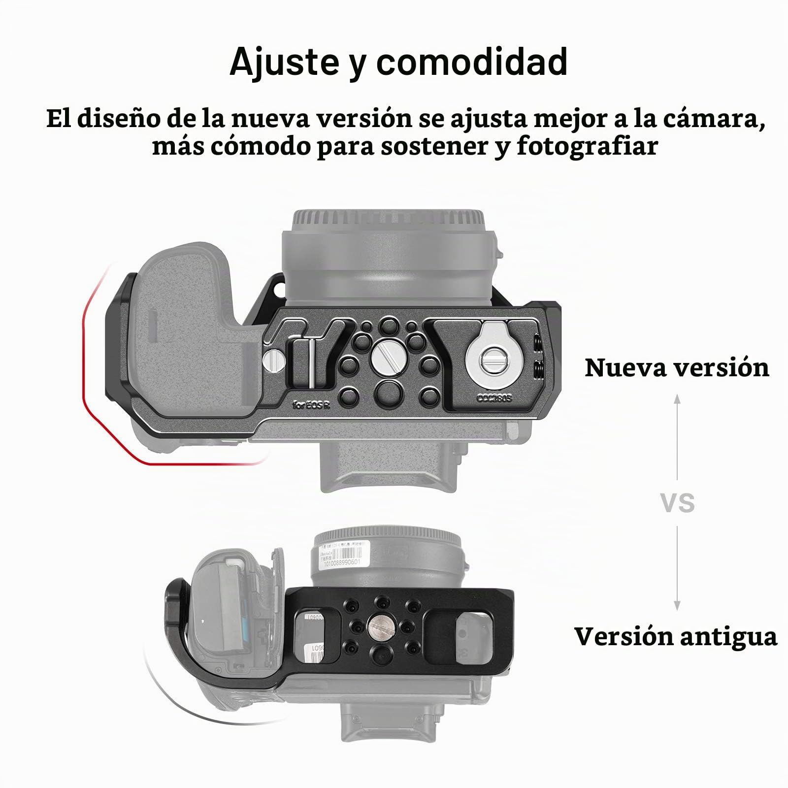 (Nueva Versión) SMALLRIG R Cage Jaula para Canon R, Cage con Cold Shoe Incorporada y Diseño Anti-torsión - CCC2803