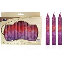 Majestic Giftware Safed Shabbat Candles - 12-Pack Dripless Handcrafted Traditional Shabbos Candles | 5 Inch Fits Standard Candle Holders Fantasy Maroon