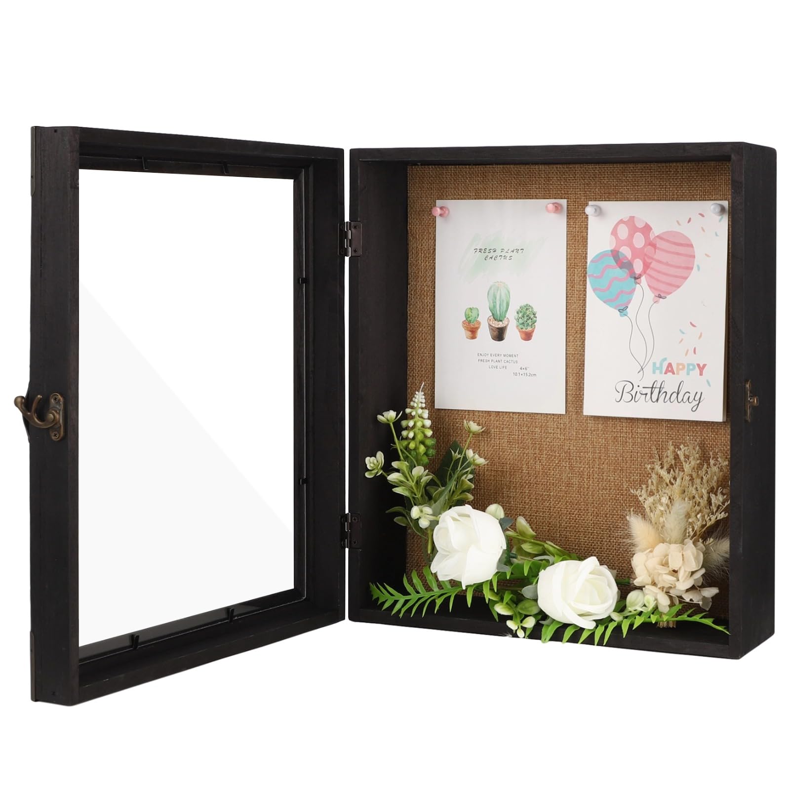 Cadre de vitrine noir profond anti poussière pour protéger vos objets précieux