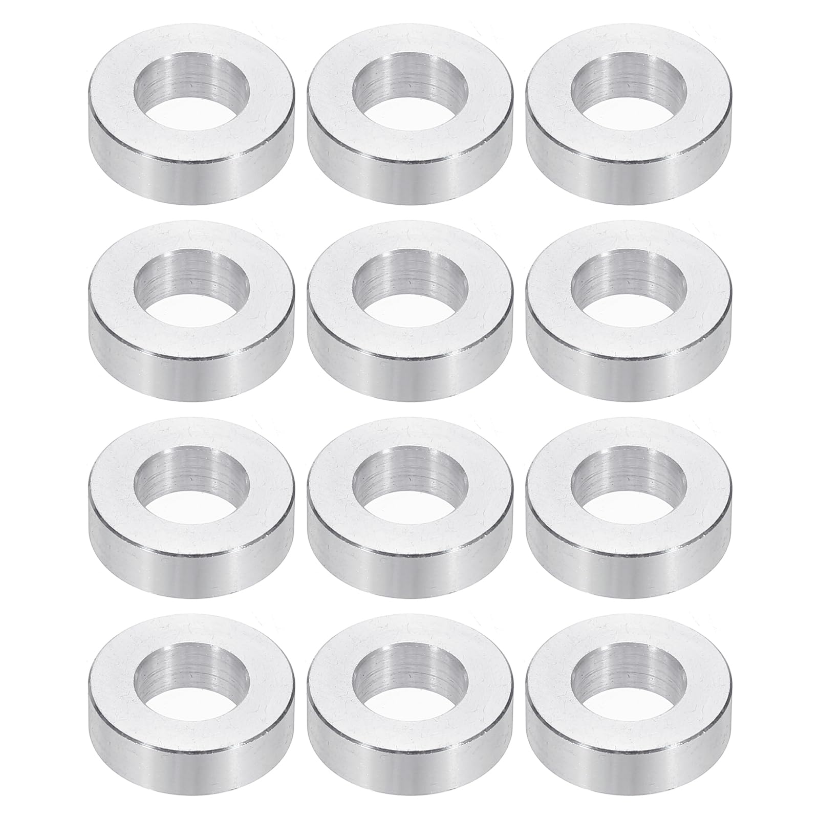PATIKIL M10 Aluminum Spacers, 12pcs 3/8" x 3/4" Round Metal Spacers for 3/8 or M10 Screw Bolts