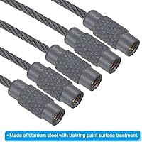 Vista 4 de PATIKIL Cable de llavero de alambre, lazo de llavero de acero titanio para senderismo al aire libre