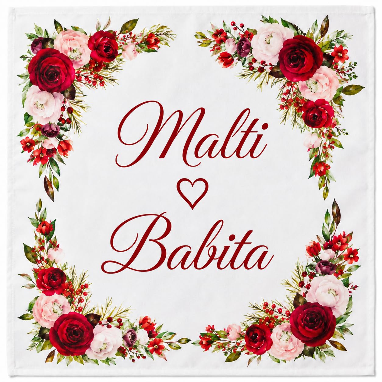 Personalised White Handkerchief with Custom Name Print-image-46