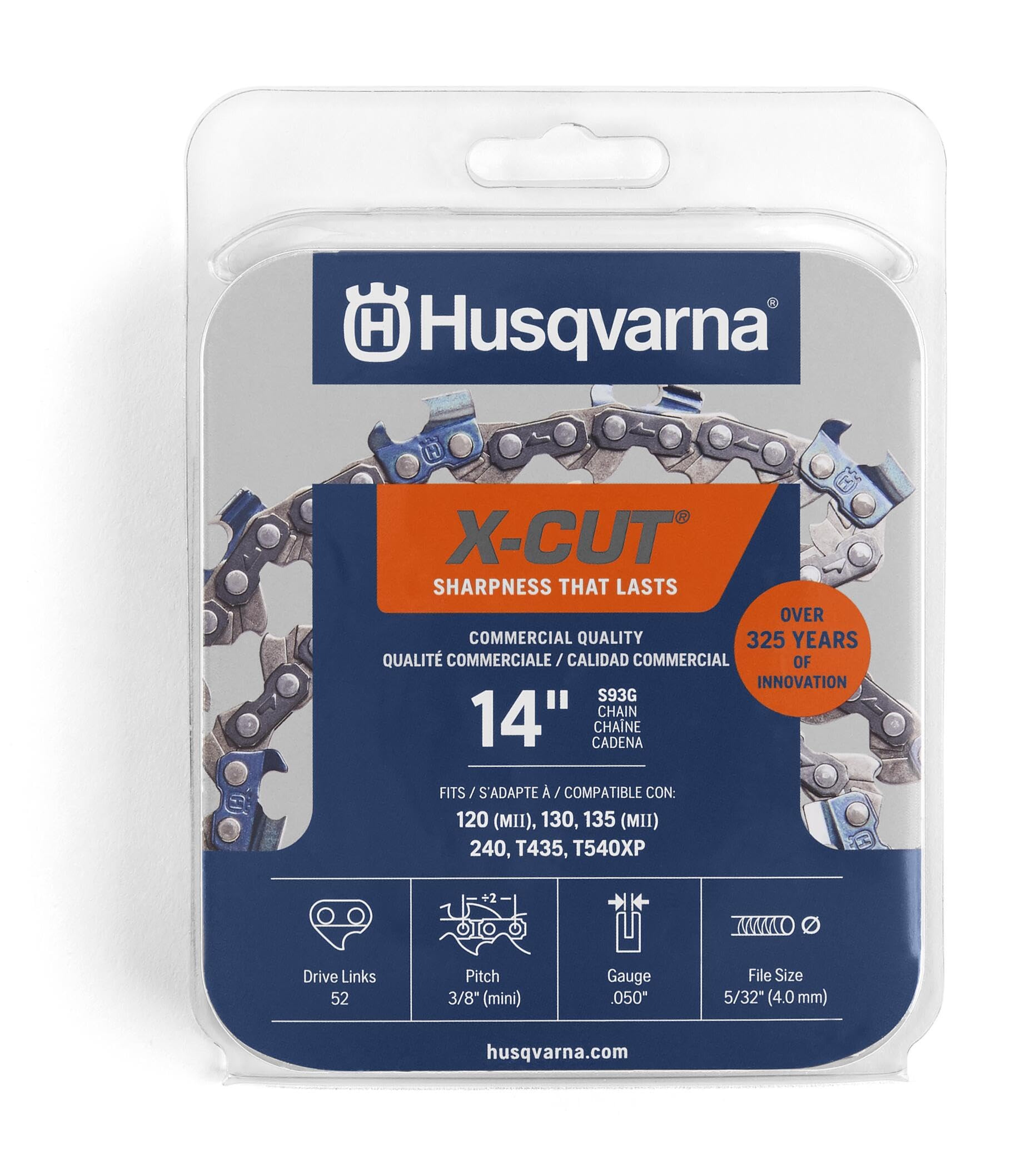Amazon.com: Husqvarna X-Cut S93G 14 Inch Chainsaw Chain, 3/8