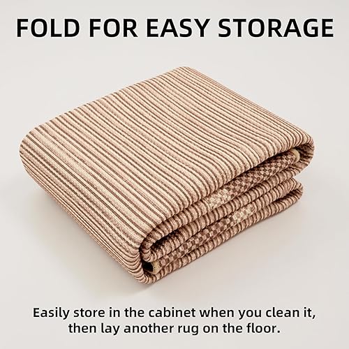 Miniatura 7 de ILANGO Alfombras de Área de Yute para Sala de Estar, Alfombras Tejidas Lavables de 3'x5' para Interiores, Alfombras Naturales de Estilo Rústico para