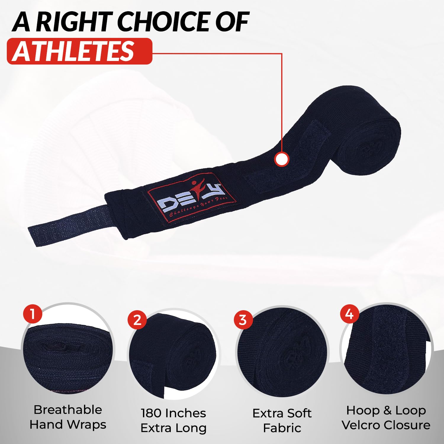 格闘技set Amazon | DEFY プロ仕様 180インチ ハンドラップ ボクシング ムエタイ
