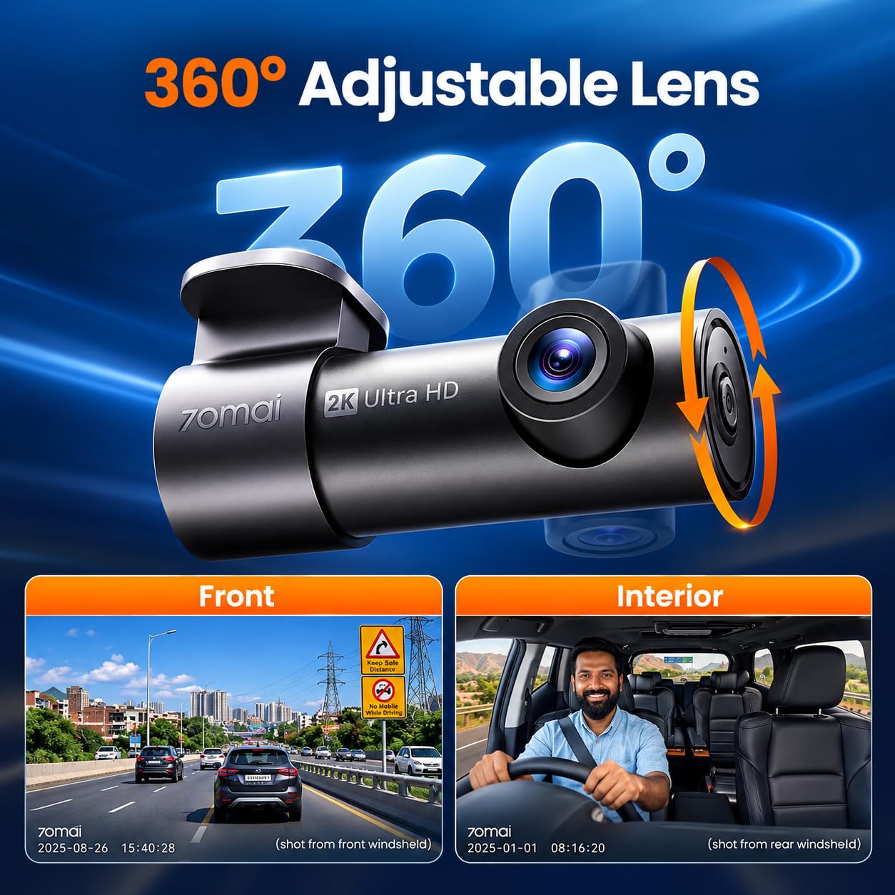 70mai M310 Plus Dash Cam - 2K Ultra HD -3