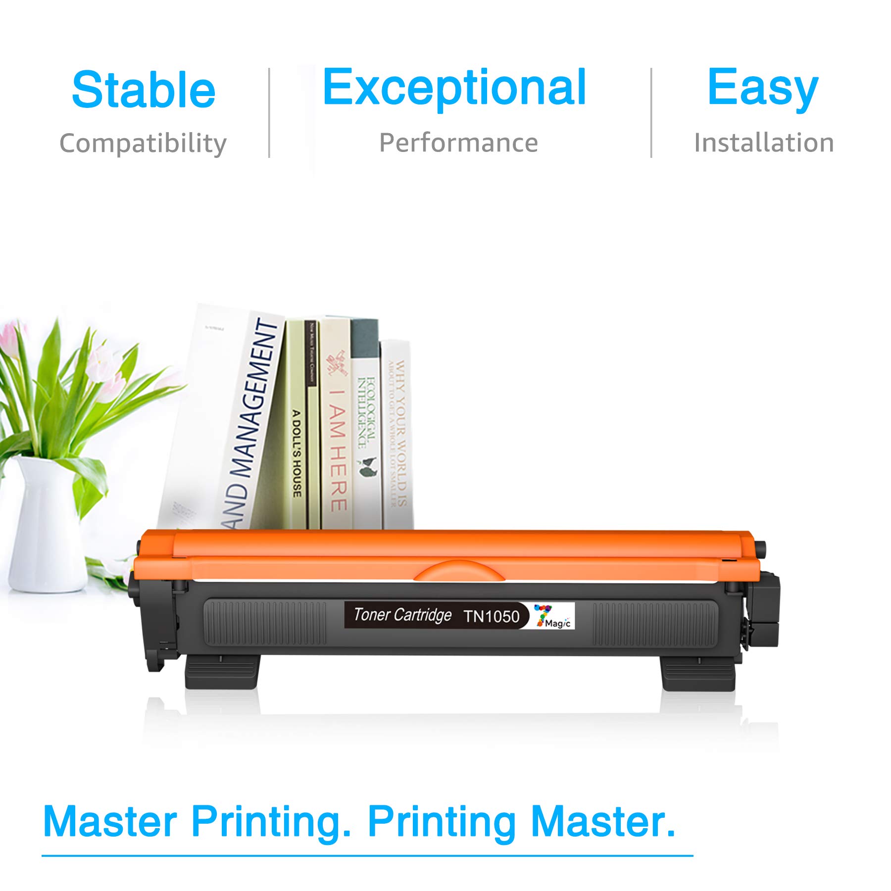 7Magic Toner TN1050 Compatibili per Brother TN1050 TN-1050 Cartucce Toner per DCP-1612W HL-1110 HL-1210W HL-1112 HL-1212W DCP-1510 DCP-1610W MFC-1810 MFC-1910W DCP-1512 (Nero, 2-Pack)