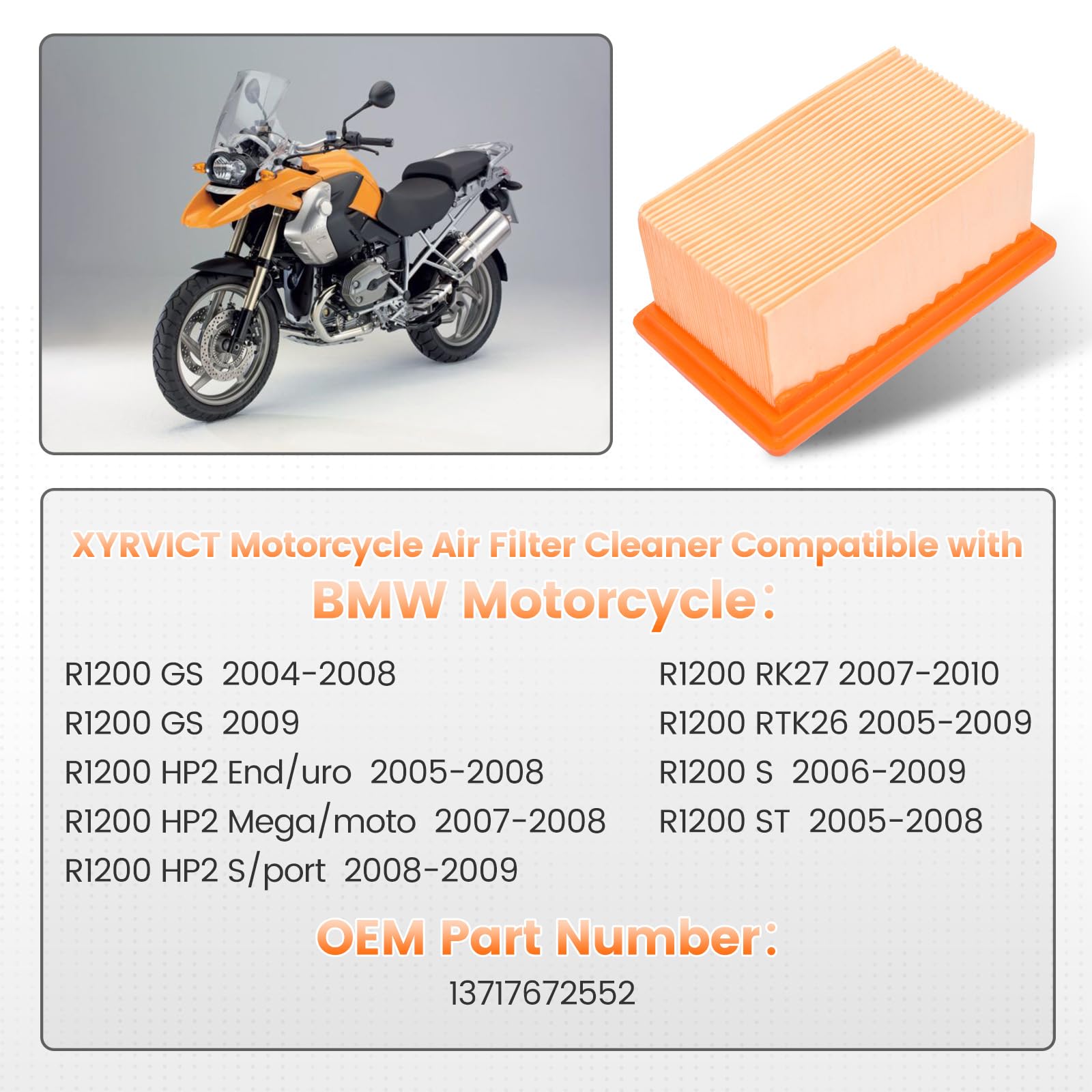 AHL Luftfilter Für BMW R1200GS / R1200GS Adventure / HP2 (2004-2013) – Hochwertiger Ersatz