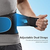 Vista 5 de Copper-Infused Back Support Brace – Lightweight Lumbar Belt with 6 Supportive Stays for Lower Back Pain Relief, Muscle Spasms, Strains, Arthritis