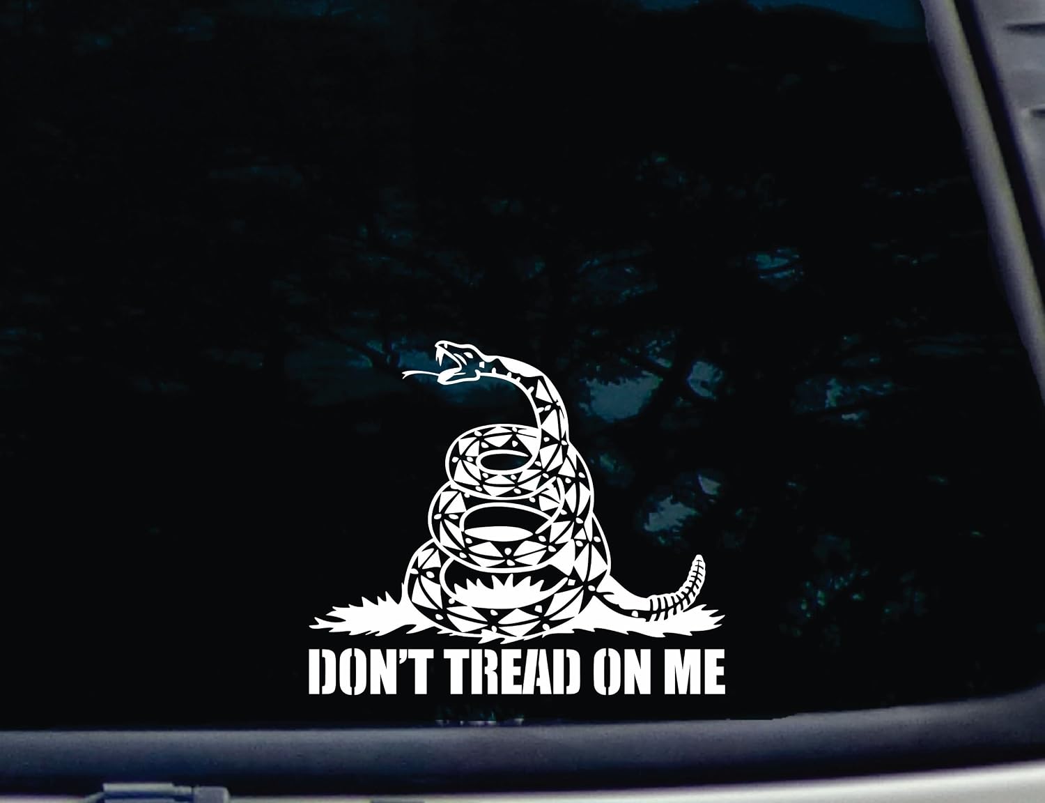 Don't Tread on Me - Medium Sized - 6 3/4" x 5 3/4" - die Cut Vinyl Decal for Windows, Cars, Trucks, Tool Boxes, laptops, MacBook - virtually Any Hard, Smooth Surface. Made and Ships from The USA!