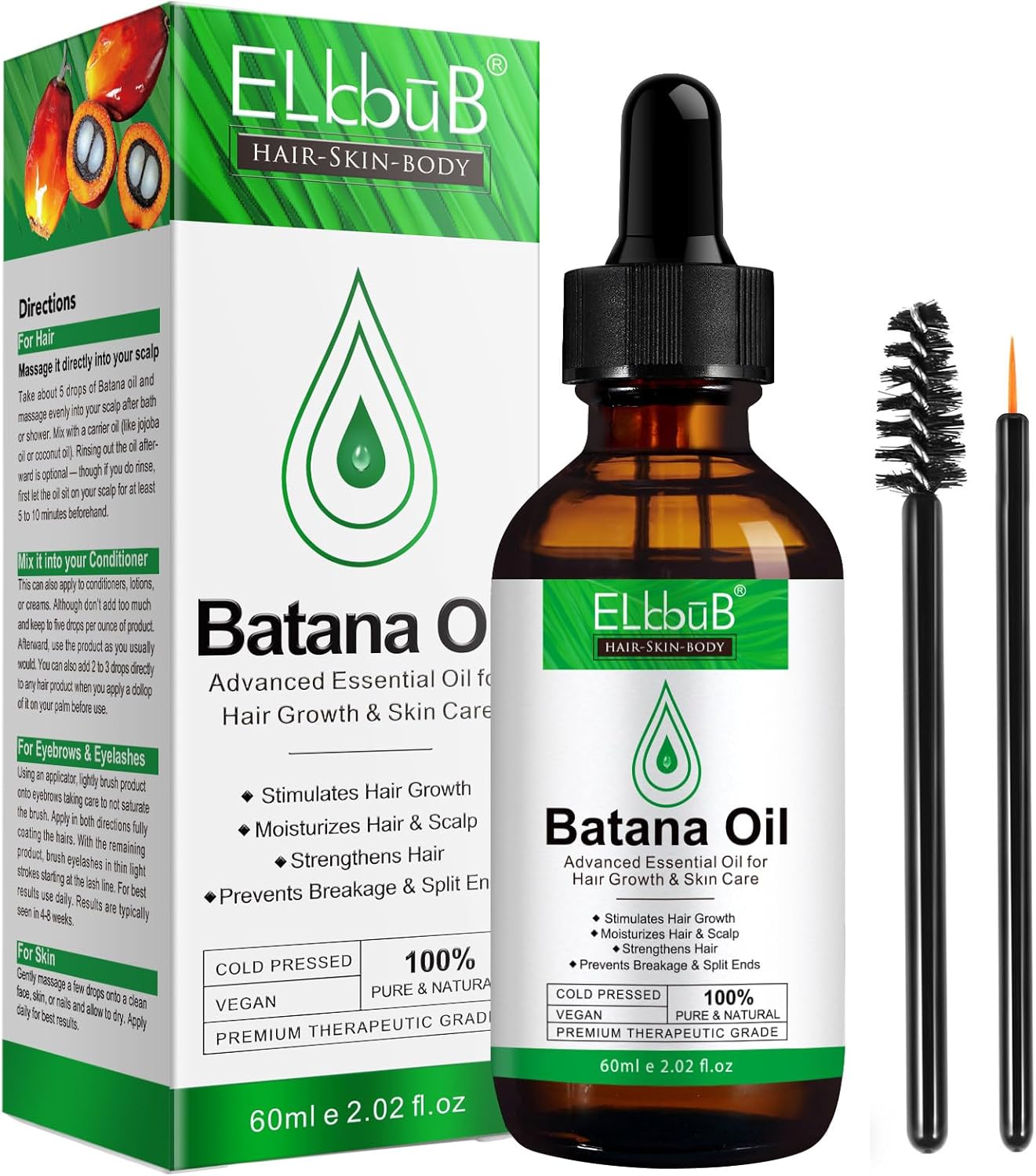 Dr. Sebi Raw Batana Oil – 100% biologische haargroeiolie voor mannen en vrouwen, afkomstig uit Honduras, puur en ongeraffineerd, voedende hoofdhuid en haar, bevordert de haardikte, voorkomt