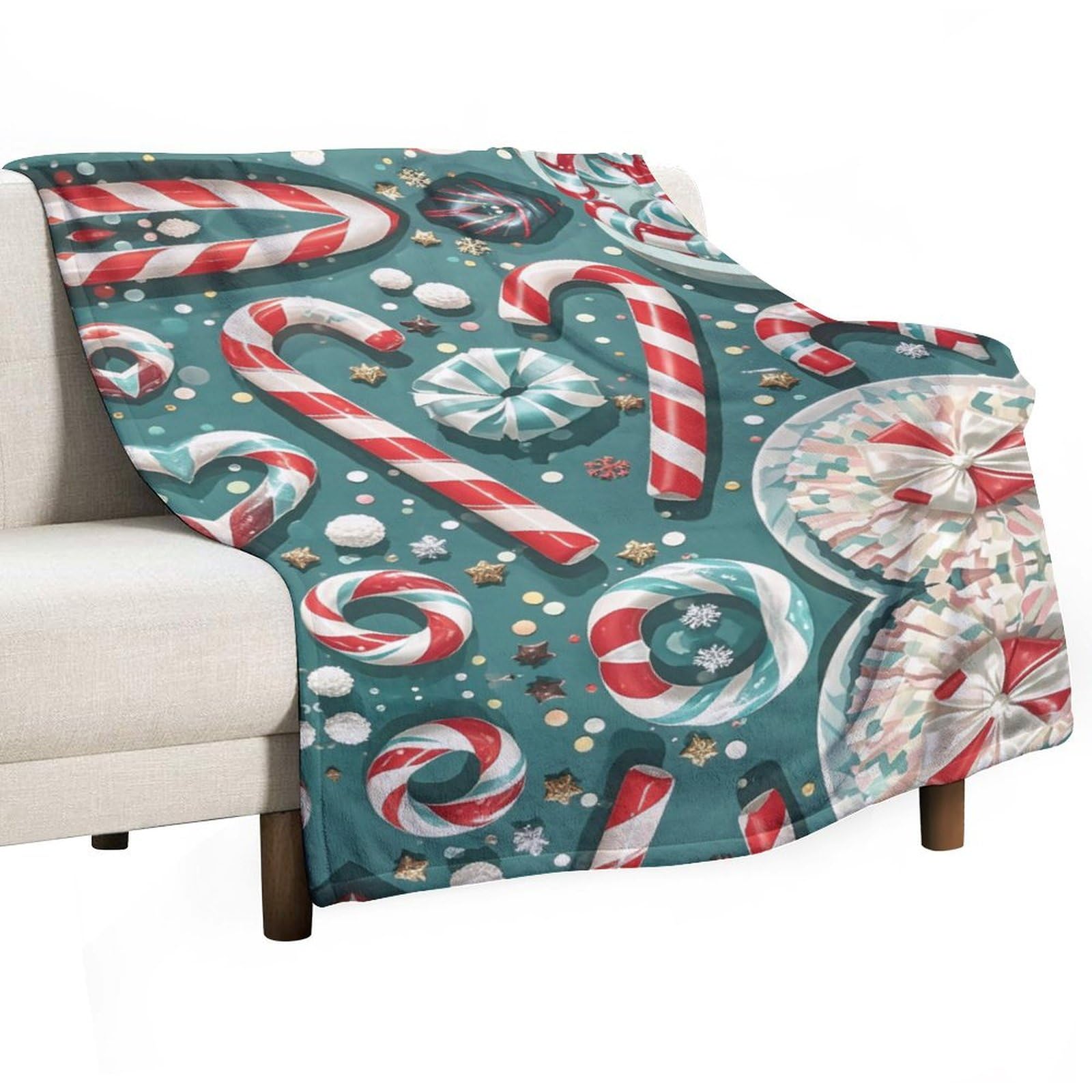 Cadeau de Noël couverture flanelle douce plaid pour lit
