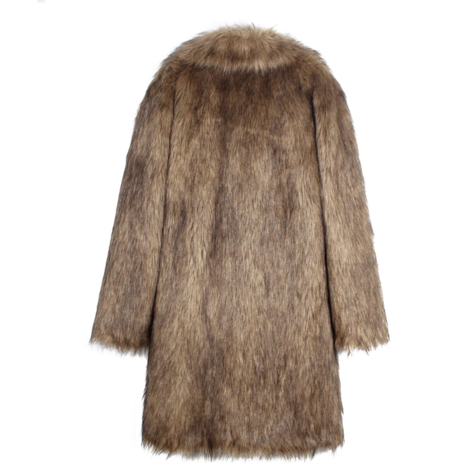 Generisch Wintermantel Herren Warm Dufflecoat, Herren Thermo Kunstfell Mantel mit Isolierfutter extrem warme robuste Winterjacke für kalte Jahreszeiten